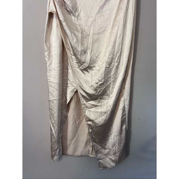 NWT Selfie Leslie Cowl Bust Strapless Midi Dress Champagne - Picture 4 of 7